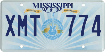 MS license plate XMT774