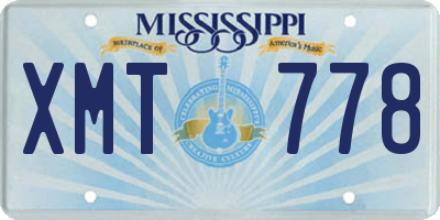 MS license plate XMT778