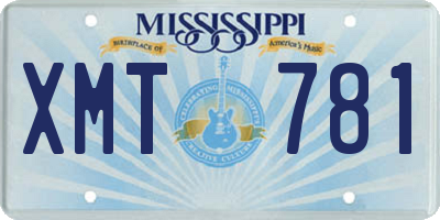 MS license plate XMT781