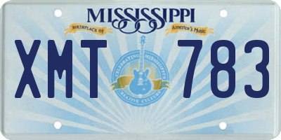 MS license plate XMT783