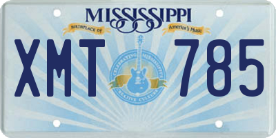 MS license plate XMT785