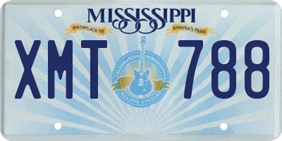 MS license plate XMT788