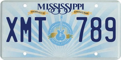 MS license plate XMT789