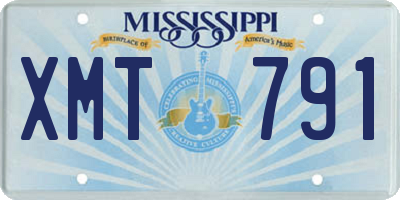 MS license plate XMT791