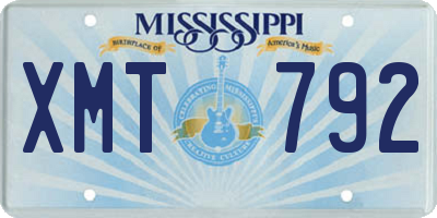 MS license plate XMT792