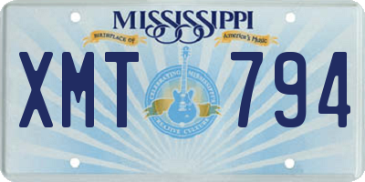 MS license plate XMT794
