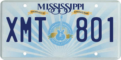 MS license plate XMT801