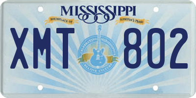 MS license plate XMT802