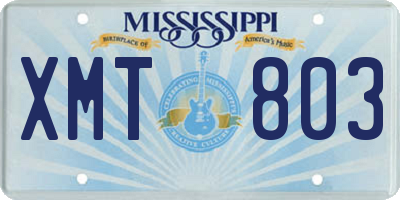 MS license plate XMT803