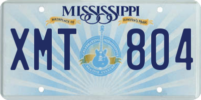 MS license plate XMT804