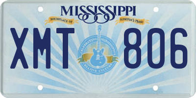 MS license plate XMT806