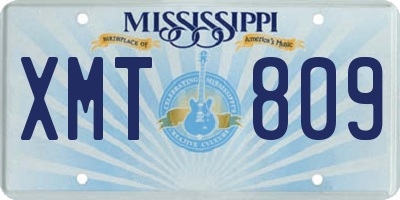 MS license plate XMT809