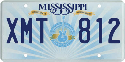 MS license plate XMT812