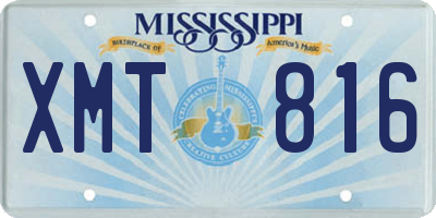 MS license plate XMT816
