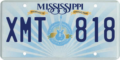 MS license plate XMT818
