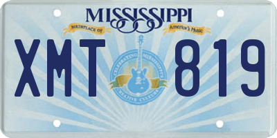 MS license plate XMT819