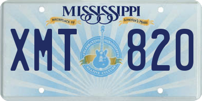 MS license plate XMT820