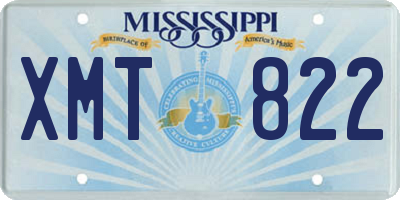 MS license plate XMT822