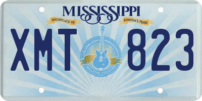 MS license plate XMT823