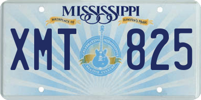 MS license plate XMT825