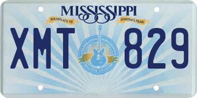 MS license plate XMT829