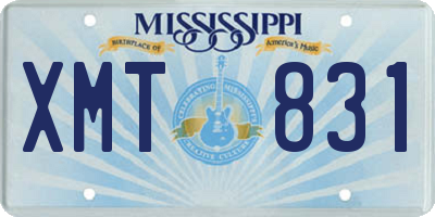 MS license plate XMT831