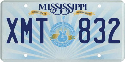 MS license plate XMT832