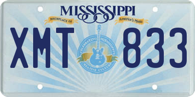 MS license plate XMT833