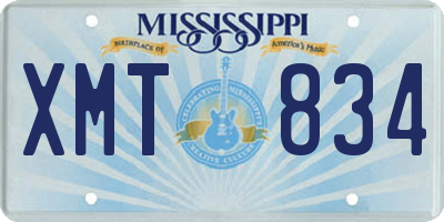 MS license plate XMT834