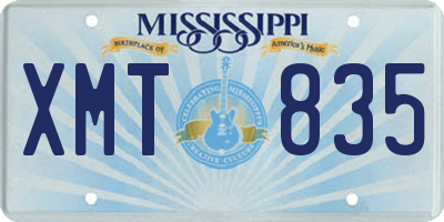 MS license plate XMT835