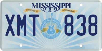 MS license plate XMT838