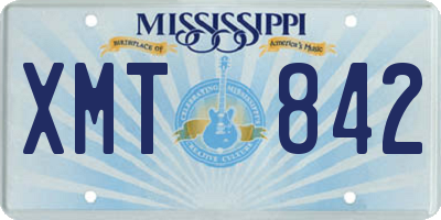 MS license plate XMT842