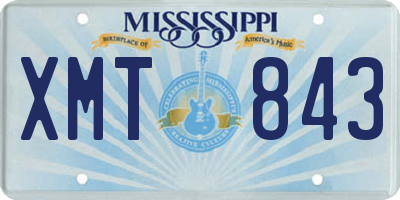 MS license plate XMT843