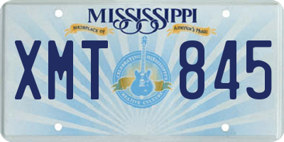 MS license plate XMT845
