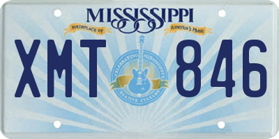 MS license plate XMT846