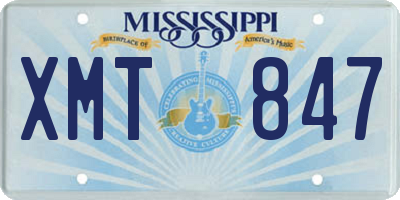 MS license plate XMT847