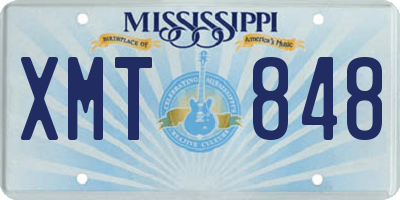 MS license plate XMT848