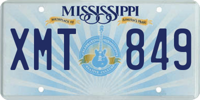 MS license plate XMT849