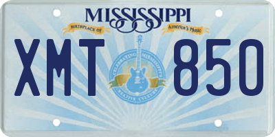MS license plate XMT850
