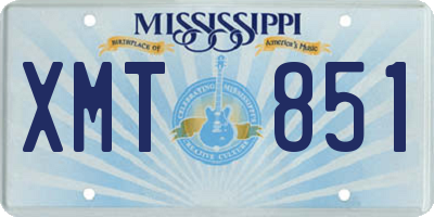 MS license plate XMT851