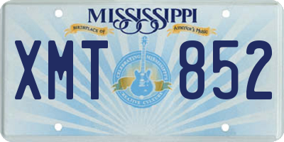 MS license plate XMT852