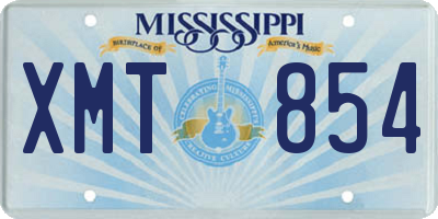 MS license plate XMT854