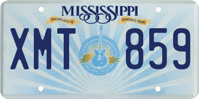 MS license plate XMT859
