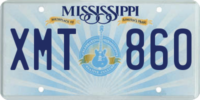 MS license plate XMT860
