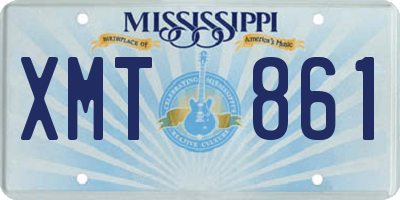 MS license plate XMT861