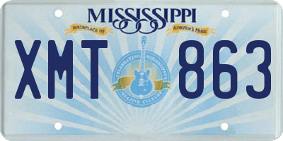 MS license plate XMT863