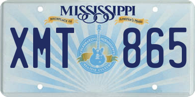 MS license plate XMT865