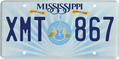 MS license plate XMT867