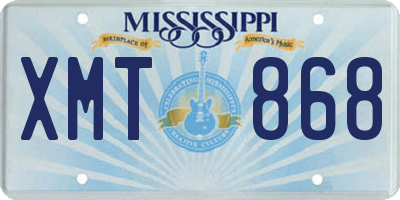 MS license plate XMT868