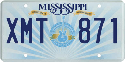 MS license plate XMT871